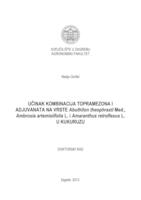 prikaz prve stranice dokumenta Učinak kombinacija topramezona i adjuvanata na vrste Abuthilon theophrasti Med., Ambrosia artemisiifolia L. i Amaranthus retroflexus L. u kukuruzu