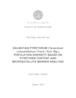 prikaz prve stranice dokumenta Dalmatian pyrethrum (Tanacetum cinerariifolium /Trevir./Sch. Bip.) population diversity based on pyrethrin content and microsatellite marker analysis