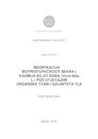 prikaz prve stranice dokumenta Modifikacija biopristupačnosti bakra i kadmija biljci boba (Vicia faba L.) pod utjecajem organske tvari i saliniteta tla