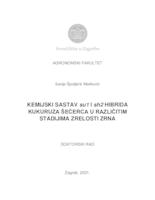 prikaz prve stranice dokumenta Kemijski sastav su1 i sh2 hibrida kukuruza šećerca u različitim stadijima zrelosti zrna