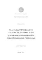 prikaz prve stranice dokumenta Pojava gljivičnih bolesti i štetnika na jagodama istog sortimenta u dvama ekološki različitim uzgojnim područjima