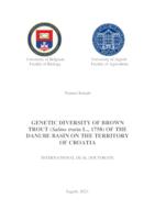 prikaz prve stranice dokumenta Genetic diversity of brown trout (Salmo trutta L., 1758) of the Danube basin on the territory of Croatia