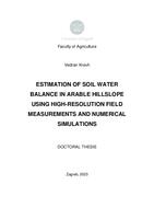 prikaz prve stranice dokumenta Estimation of soil water balance in arable hillslope using high-resolution field measurements and numerical simulations