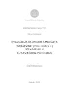 prikaz prve stranice dokumenta Evaluacija klonskih kandidata 'Graševine' (Vitis vinifera L.) izdvojenih u kutjevačkom vinogorju