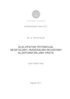 prikaz prve stranice dokumenta Alelopatski potencijal segetalnih i ruderalnih invazivnih alohtonih biljnih vrsta
