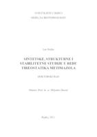prikaz prve stranice dokumenta Sintetske, strukturne i stabilitetne studije u redu tireostatika metimazola