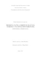 prikaz prve stranice dokumenta Primjena načela održivog razvoja turizma u nacionalnim parkovima