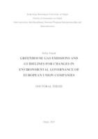 prikaz prve stranice dokumenta GREENHOUSE GAS EMISSIONS AND GUIDELINES FOR CHANGES IN ENVIRONMENTAL GOVERNANCE OF EUROPEAN UNION COMPANIES
