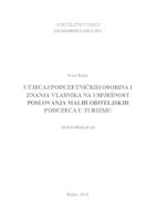 prikaz prve stranice dokumenta Utjecaj poduzetničkih osobina i znanja vlasnika na uspješnost poslovanja malih obiteljskih poduzeća u turizmu