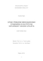 prikaz prve stranice dokumenta Učinci primjene međunarodnih standarda kvalitete na uspješnost visokih učilišta