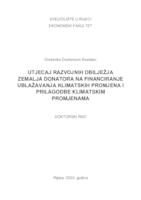 prikaz prve stranice dokumenta Utjecaj razvojnih obilježja zemalja donatora na financiranje ublažavanja klimatskih promjena i prilagodbe klimatskim promjenama