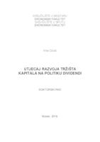 prikaz prve stranice dokumenta Utjecaj razvoja tržišta kapitala na politiku dividendi