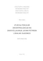 prikaz prve stranice dokumenta Utjecaj fiskalne decentralizacije na zadovoljavanje javnih potreba lokalne zajednice