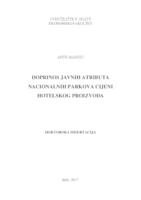 prikaz prve stranice dokumenta Doprinos javnih atributa nacionalnih parkova cijeni hotelskog proizvoda