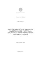 prikaz prve stranice dokumenta Višekriterijska optimizacija investicijskog portfelja uključivanjem alternativnih oblika ulaganja