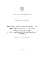 prikaz prve stranice dokumenta The role of open innovation and absorptive capacity in new product development performance in the Republic of Croatia