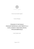 prikaz prve stranice dokumenta Prakse stjecanja poduzetničkoga legitimiteta u djelatnosti računalnoga programiranja