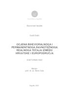 prikaz prve stranice dokumenta Ocjena bihevioralnoga i permanentnoga ravnotežnoga realnoga tečaja između Hrvatske i europodručja
