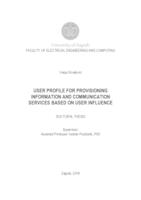 prikaz prve stranice dokumenta User profile for provisioning information and communication services based on user influence 