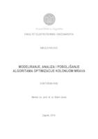 prikaz prve stranice dokumenta Modeliranje, analiza i poboljšanje algoritama optimizacije kolonijom mrava