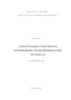 prikaz prve stranice dokumenta Svojstva baza podataka za distribuirane telekomunikacijske aplikacije