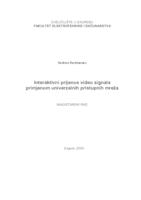 prikaz prve stranice dokumenta Interaktivni prijenos video signala primjenom univerzalnih pristupnih mreža