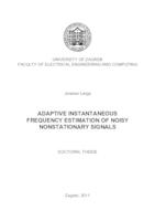 prikaz prve stranice dokumenta Adaptive Instantaneous Frequency Estimation of Noisy Nonstationary Signals