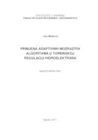 prikaz prve stranice dokumenta Primjena adaptivnih neizrazitih algoritama u turbinskoj regulaciji hidroelektrana