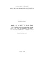 prikaz prve stranice dokumenta Analiza utjecaja primjene programskih pomagala na upravljanje ICT projektima