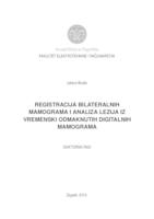 prikaz prve stranice dokumenta Registracija bilateralnih mamograma i analiza lezija iz vremenski odmaknutih digitalnih mamograma