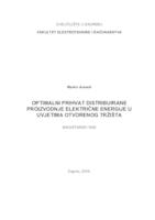 prikaz prve stranice dokumenta Optimalni prihvat distribuirane proizvodnje električne energije u uvjetima otvorenog tržišta