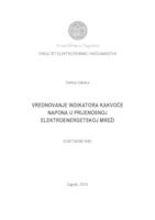 prikaz prve stranice dokumenta Vrednovanje indikatora kakvoće napona u prijenosnoj elektroenergetskoj mreži.