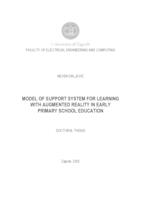 prikaz prve stranice dokumenta Model of support system for learning with augmented reality in early primary school education