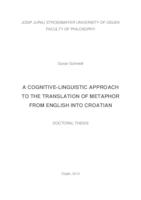 prikaz prve stranice dokumenta A cognitive-linguistic approach to the translation of metaphor from English into Croatian