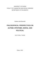 prikaz prve stranice dokumenta Philosophical perspectives on autism: epistemic, moral and political