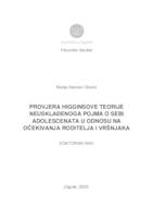 prikaz prve stranice dokumenta Provjera Higginsove teorije neusklađenoga pojma o sebi adolescenata u odnosu na očekivanja roditelja i vršnjaka