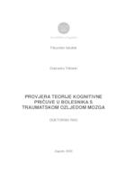 prikaz prve stranice dokumenta Provjera teorije kognitivne pričuve u bolesnika s traumatskom ozljedom mozga