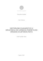 prikaz prve stranice dokumenta Historijsko slikarstvo u Hrvatskoj od ilirskog pokreta do Drugog svjetskog rata