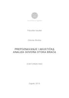 prikaz prve stranice dokumenta Prepoznavanje i akustička analiza govora otoka Brača