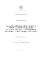 prikaz prve stranice dokumenta Pijanistice zagrebačke sredine s kraja 19. i prve polovine 20. stoljeća u svjetlu suvremenoga pijanizma i glasovirske pedagogije