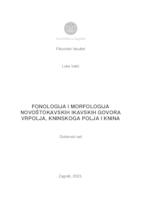 prikaz prve stranice dokumenta Fonologija i morfologija novoštokavskih ikavskih govora Vrpolja, Kninskoga polja i Knina