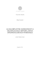 prikaz prve stranice dokumenta Uloga implicitne agresivnosti u objašnjavanju nepoželjnoga organizacijskoga ponašanja