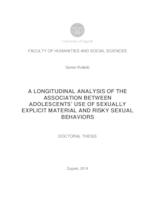 prikaz prve stranice dokumenta Longitudinalna analiza povezanosti uporabe seksualno eksplicitnih sadržaja i rizičnih seksualnih ponašanja među adolescentima