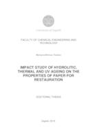 prikaz prve stranice dokumenta Studij utjecaja hidrolitičkog, toplinskog i UV starenja na svojstva papira za restauriranje