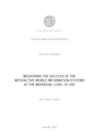 prikaz prve stranice dokumenta Measuring the success of the interactive mobile information systems at the individual level of use