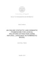 prikaz prve stranice dokumenta An Online Syntactic and Semantic Framework for Lexical Relations Extraction Using Natural Language Deterministic Model