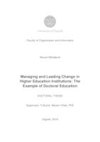prikaz prve stranice dokumenta Managing and Leading Change in Higher Education Institutions