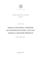 prikaz prve stranice dokumenta Simulacijski modeli iterirane zatvorenikove dileme u sustavu agenata limitirane memorije