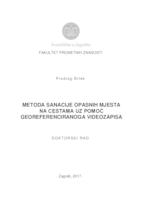 prikaz prve stranice dokumenta Metoda sanacije opasnih mjesta na cestama uz pomoć georeferenciranoga videozapisa