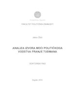 prikaz prve stranice dokumenta ANALIZA IZVORA MOĆI POLITIČKOGA VODSTVA FRANJE TUĐMANA